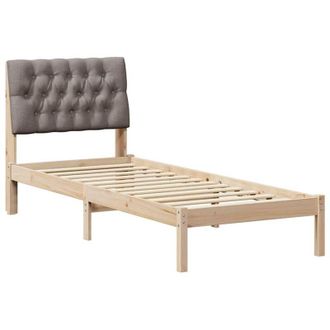 vidaXL Estructura De Cama Con Cabecera Tapizada Marr&oacute;n 75 X 190 Cm Vidaxl