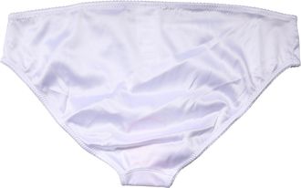 Dolce & Gabbana Womens White Silk Stretch Mid Waist Brief Panty Underwear Elastane Clothing