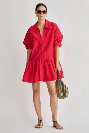 Apiece Apart Romana Mini Dress In Samba Red