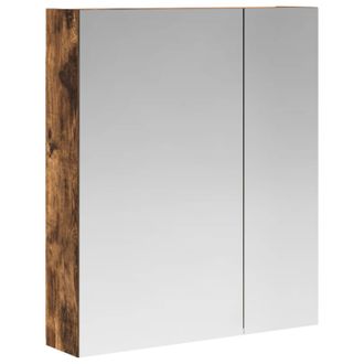 vidaXL Armario Con Espejo De Ba&ntilde;o Roble Ahumado 60 X 14,5 X 70 Cm Vidaxl