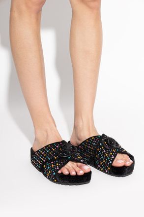 Kurt Geiger Chelsea Cross Slides, Womens, Black