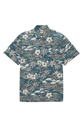 Fortela Vintage Camp Collar Shirt in Dark Grey at Nordstrom, Size Medium