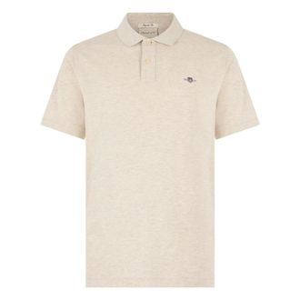 GANT Polo Shirts, male, Beige, Size: M Shield Piqu&eacute; Polo