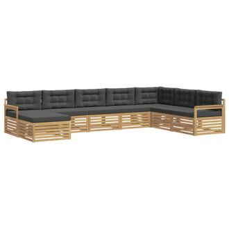 vidaXL Conjunto De Sof&aacute;s De Exterior 8 Pcs Blanco Y Antracita Vidaxl
