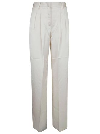 Andamane High-Waisted Satin Trousers with Tailored Silhouette