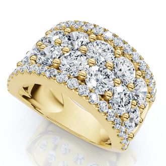 Pompeii3 3 1/2Ct Diamond Wedding 11mm Wide Anniversary Ring 14k Gold Lab Grown