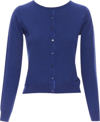 Joseph cashmere cobalt button cardigan sweater