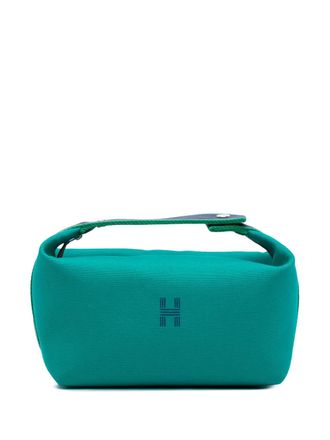 Herm&egrave;s 2021-2025 grote Bride A Brac canvas toilettas - Blauw