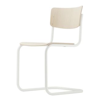 Thonet S 43 Stuhl, weiss / Buche hell (TP 107)