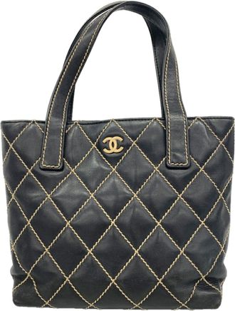 Chanel Black Leather Tote Bag (Pre-Owned)