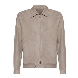 Salvatore Santoro Leather Jackets, male, Gray, Size: L Classic Collar Jacket