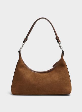 Simons Womens Velvety faux-suede shoulder bag
