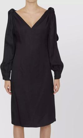 Bottega Veneta viscose midi dress knotted shoulders