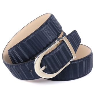 Anthoni Crown Lederg&uuml;rtel ANTHONI CROWN, Damen, Gr. 75, blau (dunkelblau), Leder, unifarben, G&uuml;rtel Lederg&uuml;rtel, In 3D-Optik, gl&auml;nzende Schliesse