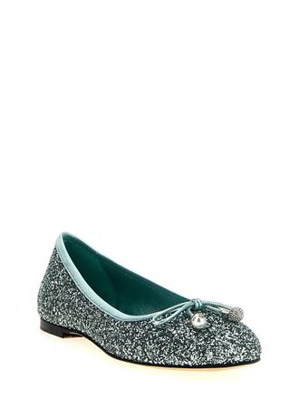 Jimmy Choo London Womens Bicolor Textile Ballet Flats