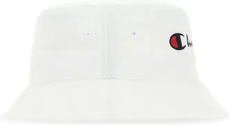 Champion Womens Embroidered Logo Cotton Bucket Hat White