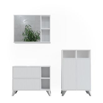 Vicco Conjunto De Muebles De Ba&ntilde;o Leano, Blanco, 80 Cm, Juego 2