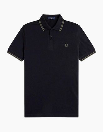 Fred Perry Mens Fred Perry Twin Tipped Fred Perry Polo Shirt - Black - Size: 44