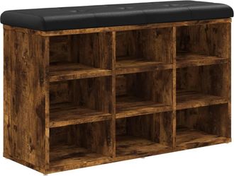 vidaXL Vidaxl - Banco Zapatero Madera De Ingenier&iacute;a Roble Ahumado 82x32x50 Cm