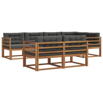 vidaXL Conjunto De Sof&aacute;s De Exterior 7 Pcs Natural Y Antracita Vidaxl