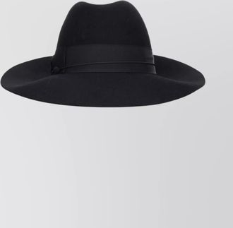 Borsalino stylish wide brim hat with ribbon band
