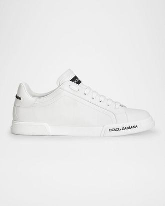 Dolce & Gabbana Mens Leather Low-Top Sneakers