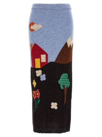 Moschino Multicolor Shetland knit skirt