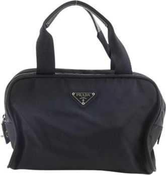 Prada Pre-owned Handbags, female, Black, Size: ONE SIZE Pre-owned Nylon Handbag