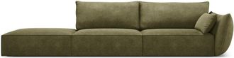 BLOOMINGLOFT 4-Sitzer Designsofa Vanda mit Ottomane links - Chenille-Bezug