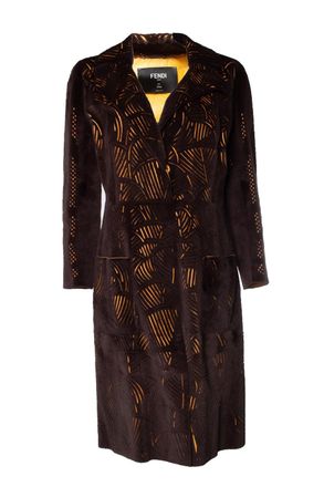 Fendi Lasercut nerts- en leren jas