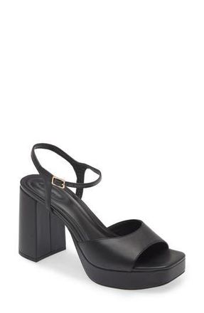 Open Edit Whitney Block Heel Sandal in Black at Nordstrom Rack, Size 11