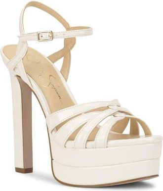 Jessica Simpson Itzari Ankle Strap Platform Sandal in Bright White at Nordstrom, Size 8.5