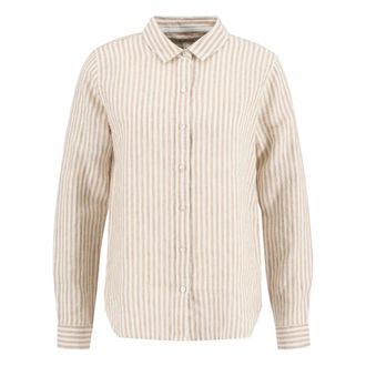 Barbour Shirts, female, Beige, Size: M Marine Relaxed Long-Sleeved Shirt