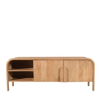 DRAWER Mueble tv de 2 puertas en madera maciza l150cm - madera clara