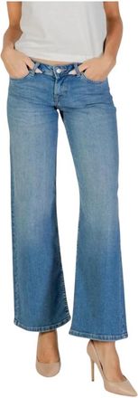 Only Vaqueros desgastados con cremallera y bot&oacute;n - Jeans - Mujer - Azul - M