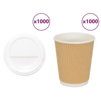 vidaXL Vasos De Caf&eacute; De Papel Con Tapa 1000 Uds 8oz 200ml