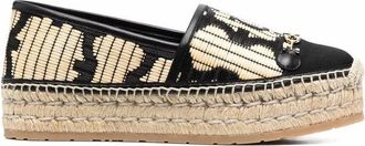Ferragamo Logo Embroidered Espadrilles, Size 9.5