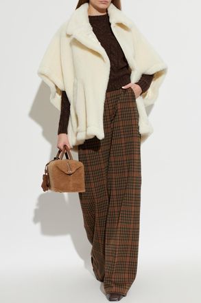 Max Mara Tebe Faux-fur Poncho, Womens, Cream