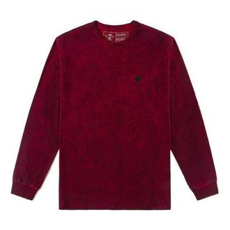 Vans Tie-dye Round Neck Long Sleeve T-shirt Beugundy VN0A4S2GCAR