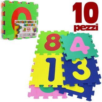 Trade Shop Trade Shop - Alfombra Rompecabezas Infantil Suelo Suave 10 Azulejos 30x30cm Cuadrados Y N&uacute;meros