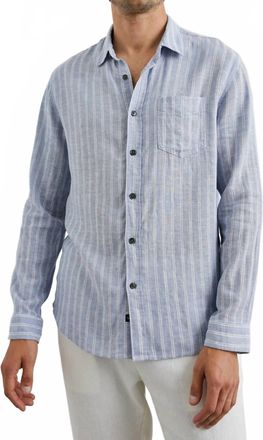 Rails Connor Shirt In Denim White Pinstripe