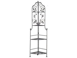 Beliani Estanter&iacute;a de esquina plegable metal negro