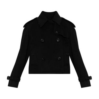 Burberry Giacca Trench Mayfair Corta in Cashmere - - Coats - Donna - Nero - S