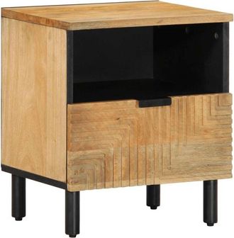 vidaXL Mesilla de noche marrón 40x33x46 cm madera maciza mango Vidaxl