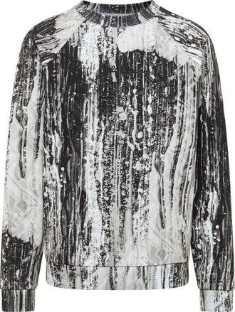 Carlo Colucci AI Drip Knit Sweatshirt - Heren - Sweatshirts - Zwart - 2XL - Katoen - Hoodies & sweatvesten
