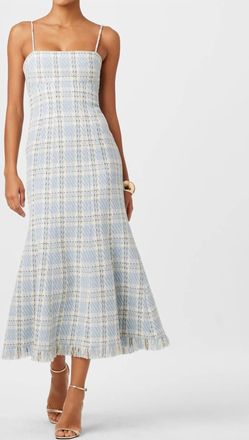 Toccin Josephine Fringe Bottom Dress In Blue