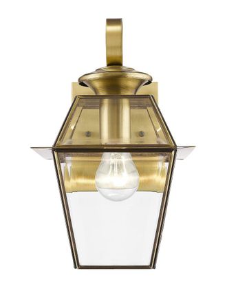 Livex Lighting 1-Light Antique Brass Outdoor Wall Lantern