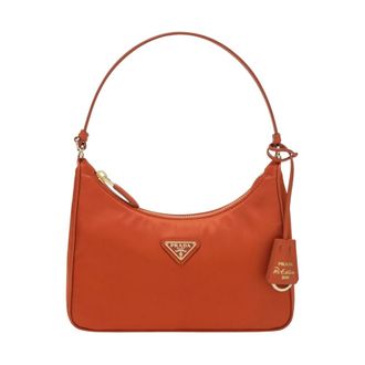 Prada Shoulder Bags, female, Orange, Size: ONE SIZE Re-Edition 2005 Re-Nylon and Saffiano Mini Bag