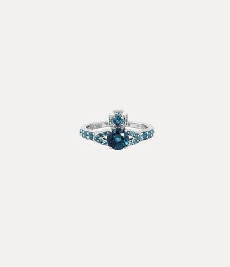 Vivienne Westwood Ismene Ring Platinum-dark-blue-cz Platinum-dark-blue-cz Unisex