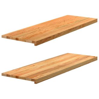 Berkfield Home Window Sills 2 pcs Light Brown 120x40x2 cm Solid Wood Oak | Size: Medium